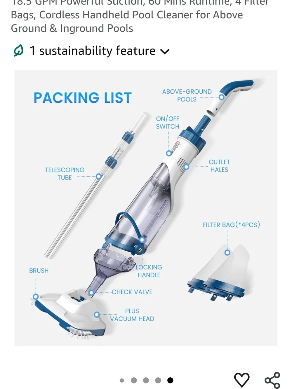 Cordless Electric Spin Mop - White & Teal